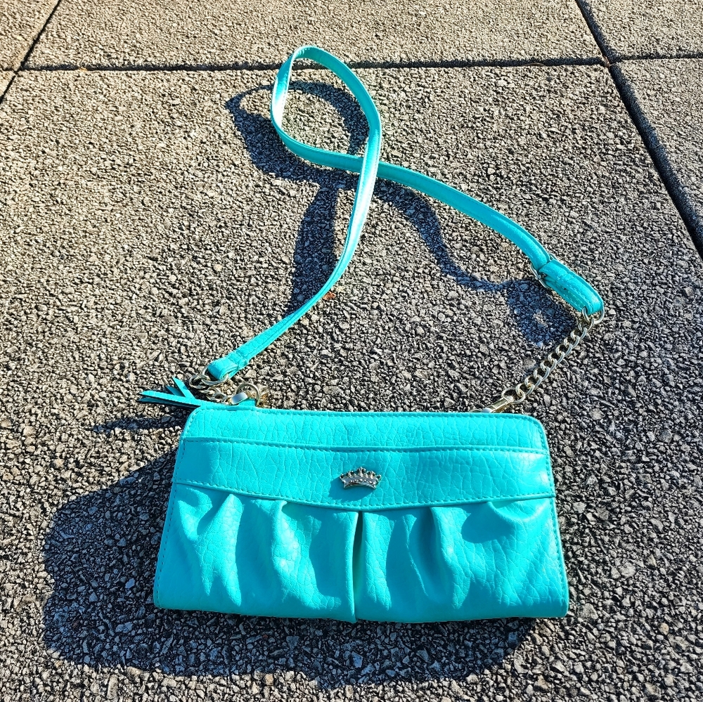 Aqua turquoise blue juicy couture crossbody purse